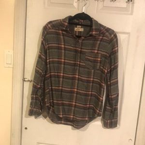 Grey Plaid Pullover Shirt